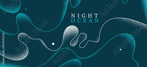 Curvy relaxing lines vector abstract background, creative concept of sea and ocean waves on a shore in the night, calming shapes of waves over the sand wallpaper.