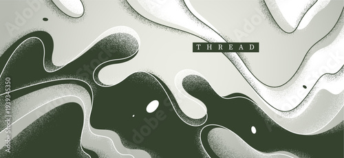 Dynamic and expressive vector monochrome abstract background of lava fluid in dynamic motion, linear illustration with textures and shapes, graceful lines backdrop.