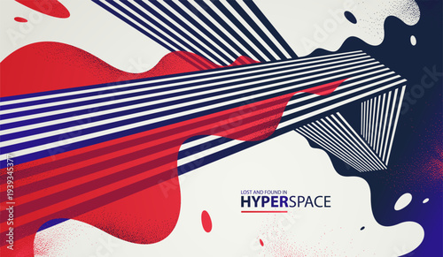 Fluid splash in motion over 3D lines in perspective space vector abstract background, energy blast explosion in chaos, surreal explosion art wallpaper.