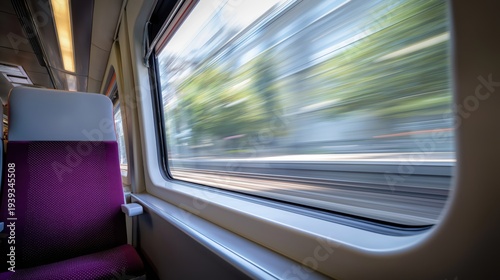 Wallpaper Mural Interior view of a moving train with blurred scenery outside   Torontodigital.ca