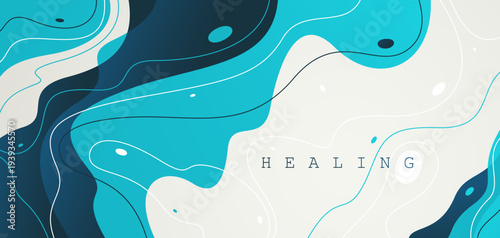 Abstract vector background with smooth fluid lava shapes, curve lines and shapes abstraction art, liquid flow relaxing amorphous illustration.