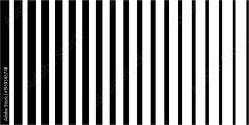 Abstract geometric pattern of black and white vertical stripes with varying widths creating a visual gradient effect