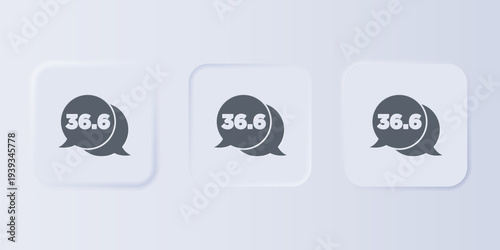 Grey Medical thermometer showing normal temperature icon isolated on grey background. Set icons in square buttons. Vector