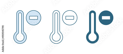 Blue Meteorology thermometer measuring icon isolated on white background. Thermometer equipment showing hot or cold weather. Vector