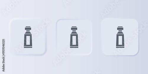 Grey Tube of toothpaste icon isolated on grey background. Set icons in square buttons. Vector