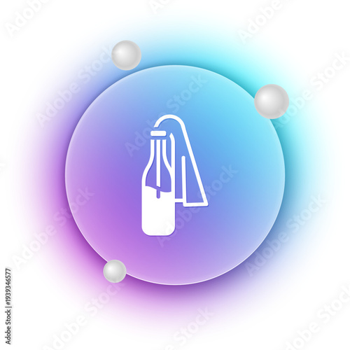 White Cocktail molotov icon isolated on white background. Blue and purple gradient circle background. Vector