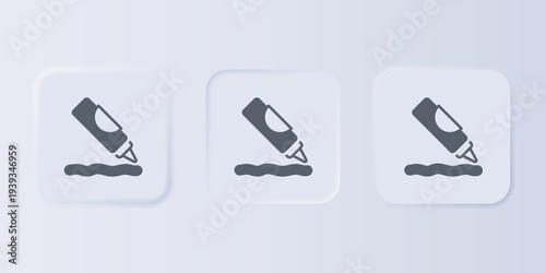 Grey Ketchup bottle icon isolated on grey background. Barbecue and BBQ grill symbol. Set icons in square buttons. Vector