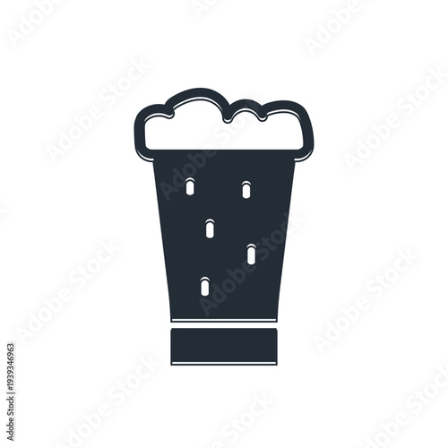 Black Glass of beer icon isolated on white background. Vector