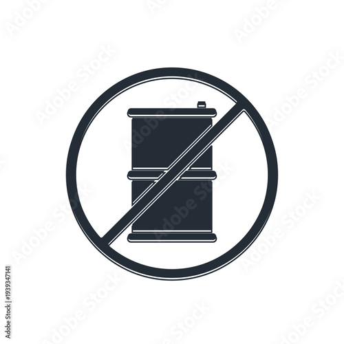 Black No barrel for gasoline icon isolated on white background. Diesel gas icon. Vector