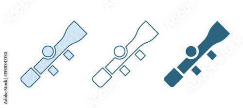 Blue Sniper optical sight icon isolated on white background. Sniper scope crosshairs. Vector