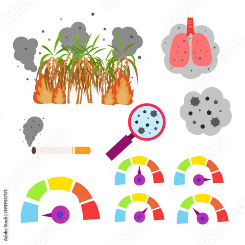 air pollution with dust PM2.5 concept