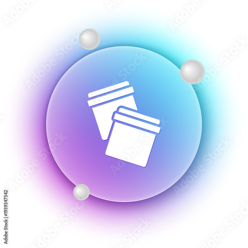 White Plastic bag with ziplock icon isolated on white background. Blue and purple gradient circle background. Vector