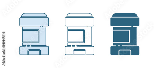 Blue Antiperspirant deodorant roll icon isolated on white background. Cosmetic for body hygiene. Vector