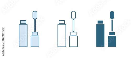 Blue Mascara brush icon isolated on white background. Vector