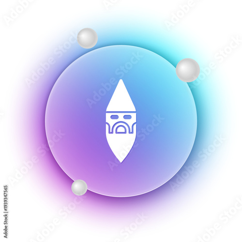 White Wizard warlock icon isolated on white background. Blue and purple gradient circle background. Vector