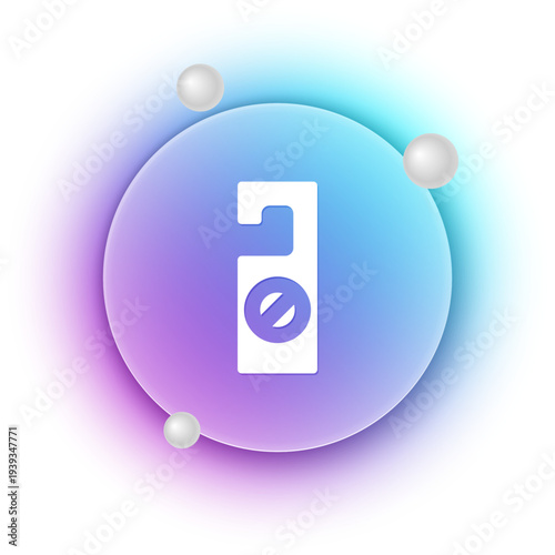 White Please do not disturb icon isolated on white background. Hotel Door Hanger Tags. Blue and purple gradient circle background. Vector