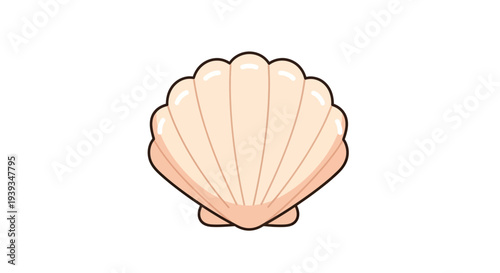 Seashell Vector Illustration, Flat Design, Coastal Theme, Summer Graphic