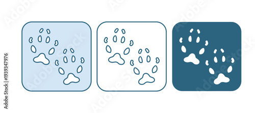 Blue Fox paw footprint icon isolated on white background. Vector