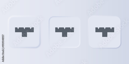 Grey Marker pen attachment icon isolated on grey background. Set icons in square buttons. Vector