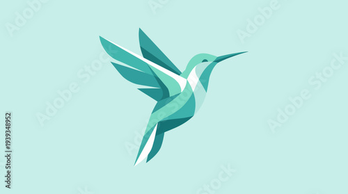This image captures a beautifully stylized hummingbird in mid-flight, showcasing its vibrant colors and elegant form, symbolizing joy, freedom, and the beauty of nature.