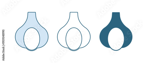 Blue Garlic icon isolated on white background. Vector