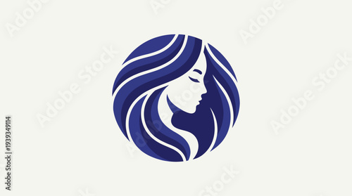 This elegant silhouette of a woman's profile captures beauty and grace, making it an ideal representation for a cosmetic or wellness brand focused on femininity and empowerment.