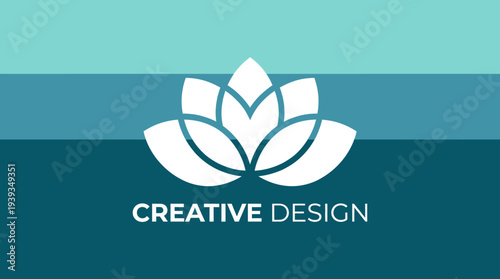 This image features a sophisticated lotus flower design, ideal for representing creativity and innovation in branding and design projects for various industries.