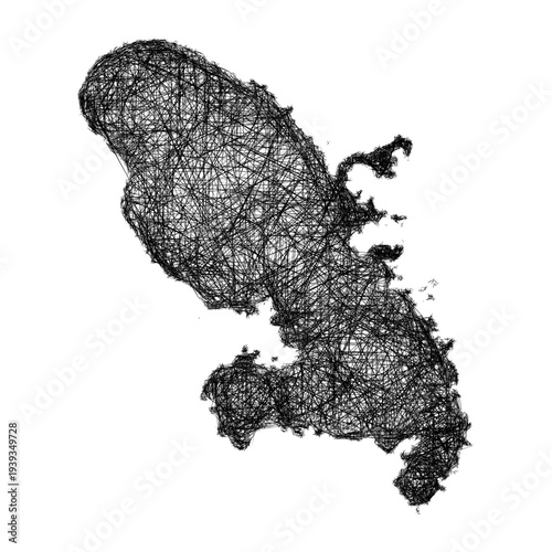Sketch Martinique outline map design