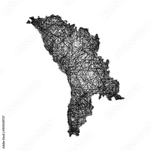Sketch Moldova outline map design