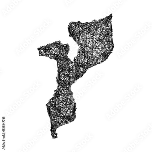Sketch Mozambique outline map design