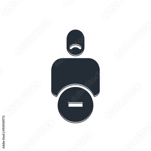 Black Loss of friend icon isolated on white background. Vector