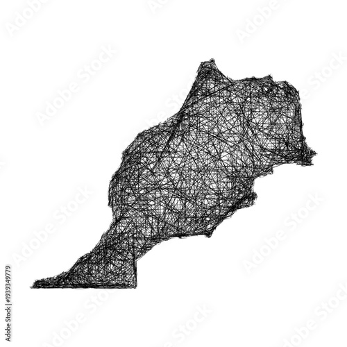 Sketch Morocco outline map design