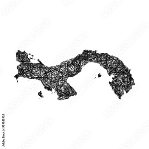 Sketch Panama outline map design