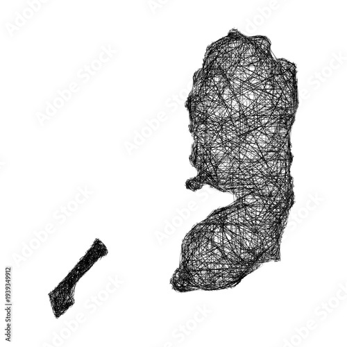 Sketch Palestina outline map design