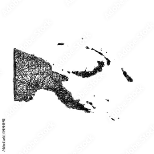 Sketch Papua New Guinea outline map design