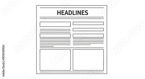 Newspaper Headlines Layout - Blank Template for News Articles and Images