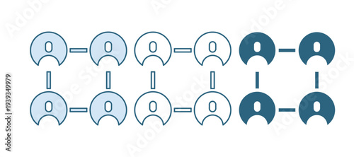 Blue BFF or best friends forever icon isolated on white background. Vector