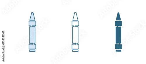 Blue Wax crayons for drawing icon isolated on white background. Vector