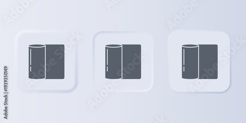 Grey Paper towel roll icon isolated on grey background. Set icons in square buttons. Vector