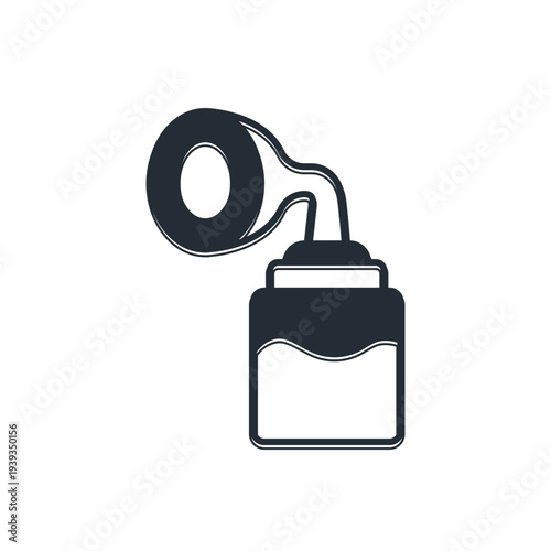 Black Breast pump icon isolated on white background. Vector