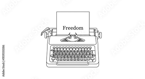 Vintage Typewriter with "Freedom" typed on paper