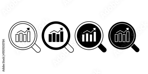 Market Research Concept With Data Analysis Survey And Business Insight Magnifier Icons