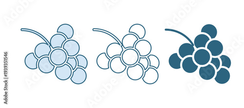 Blue Casino slot machine with grape symbol icon isolated on white background. Gambling games. Vector