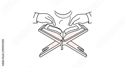 Hands holding an open book.