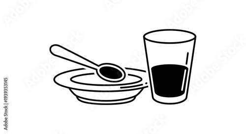 Black coffee in glass cup and bowl.