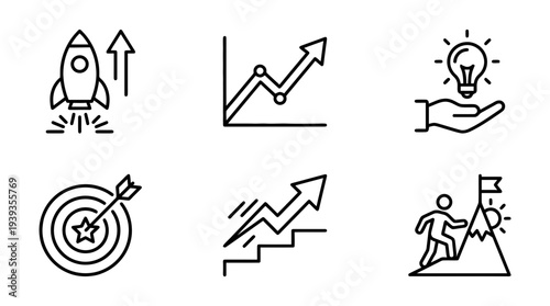 collection of motivation key, minimal thin icon vector set , white background , PNG and SVG isolate