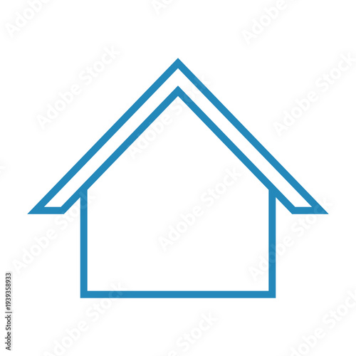 Blue house icon set in flat and outline style. Minimalist real estate, home, and building symbols for web and app interface design. Isolated on white background