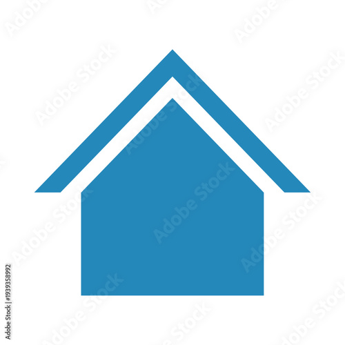 Blue house icon set in flat and outline style. Minimalist real estate, home, and building symbols for web and app interface design. Isolated on white background