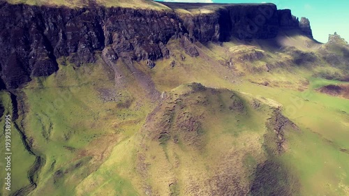 A spectacular landscape on the Isle of Skye, Scotland, known as the Quiraing. 