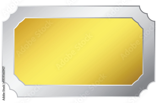 Vintage premium gold plaque emblem with silver frame